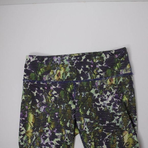 LULULEMON Wunder Under Crop II Full-On Luxtreme Roll Down Size 6 Floral - Picture 7 of 9